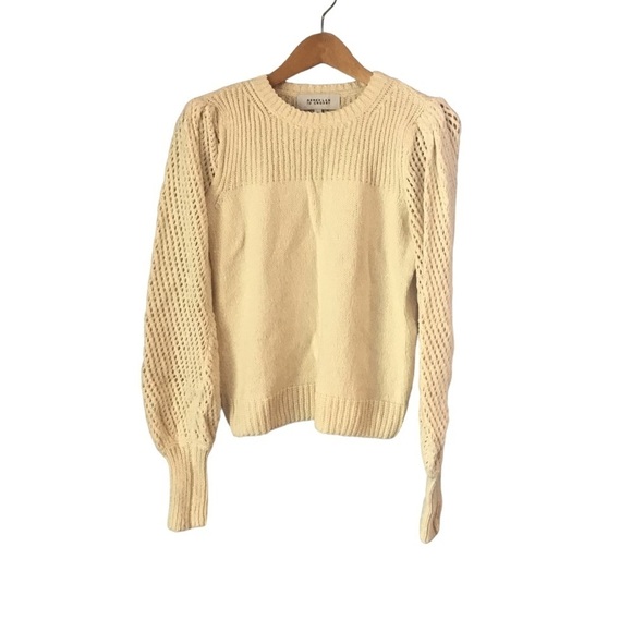 DEREK LAM 10 CROSBY Ella Puff Sleeve Sweater Ivory Cotton XS - Picture 5 of 7